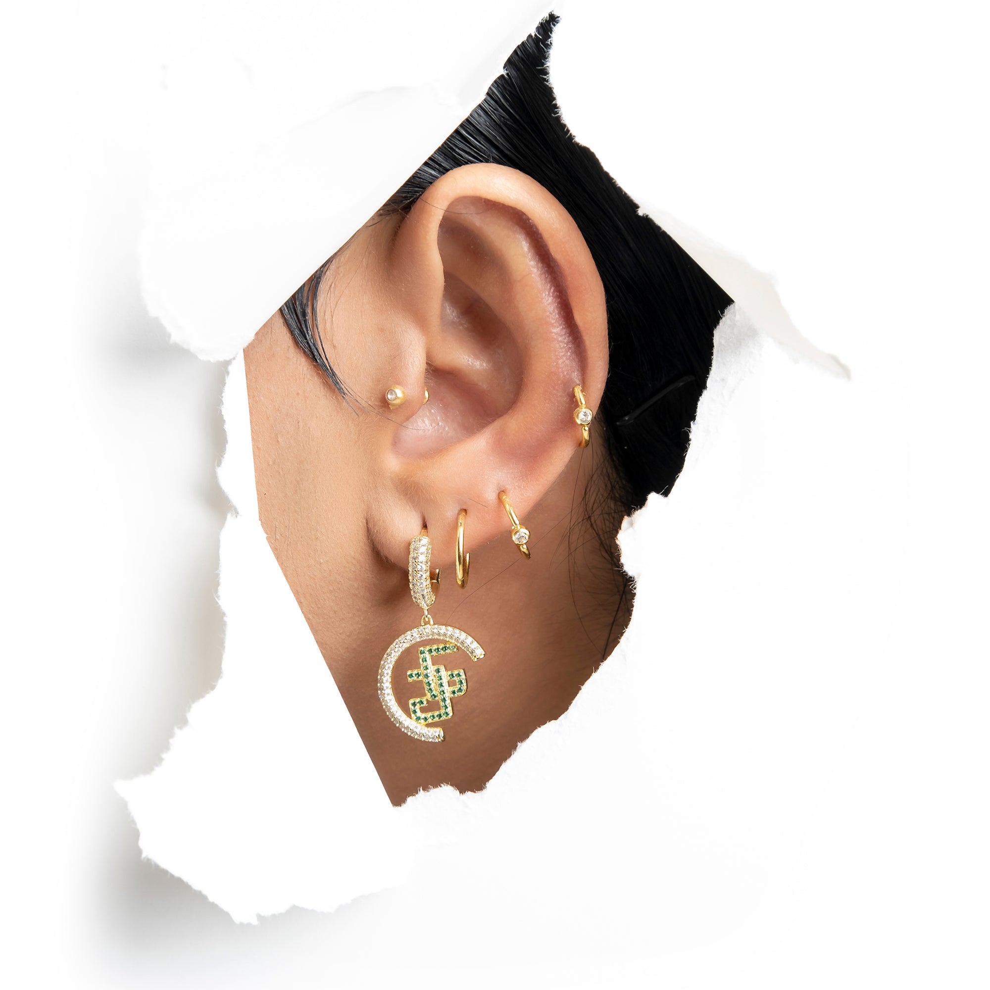 S925 APORRO X GG Double G Dangly Earrings - Pair