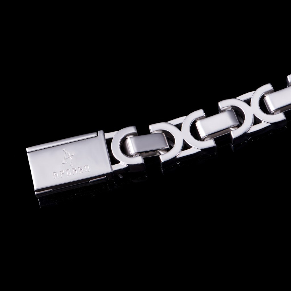 12mm White Gold Iced Box Clasp Byzantine Bracelet