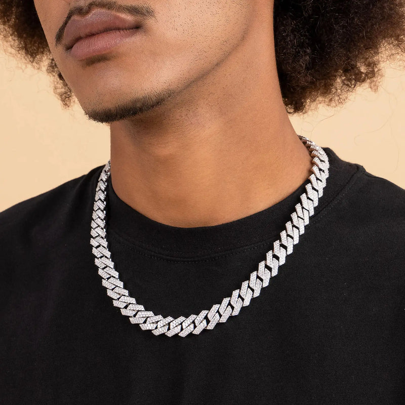 Round Cut Prong Cuban Link Chain - APORRO