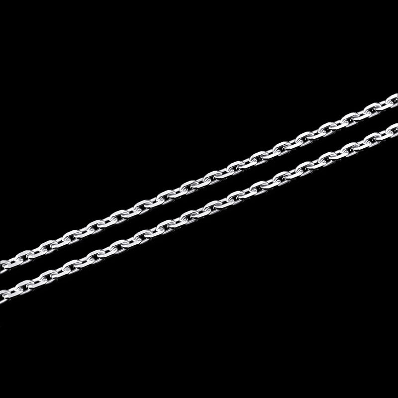 3mm White Gold Cable Chain in 925 Sterling Silver Gift Set - APORRO