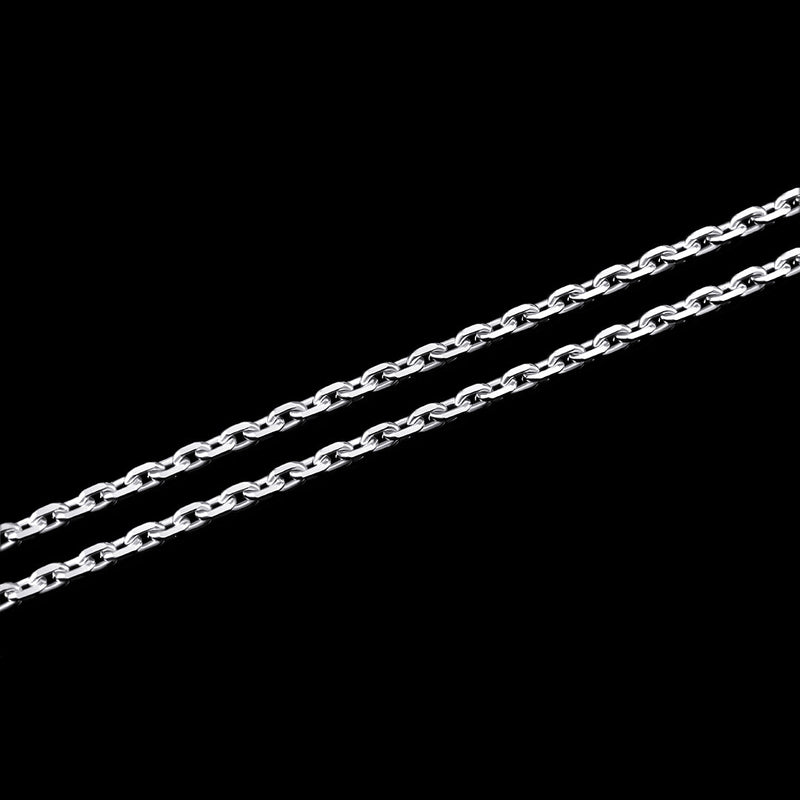 3mm White Gold Cable Chain in 925 Sterling Silver Gift Set - APORRO