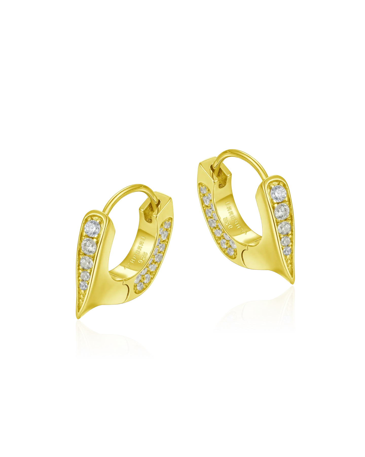 S925 WONG Ⅱ Ridge Iced Out Hoop Earrings - Pair