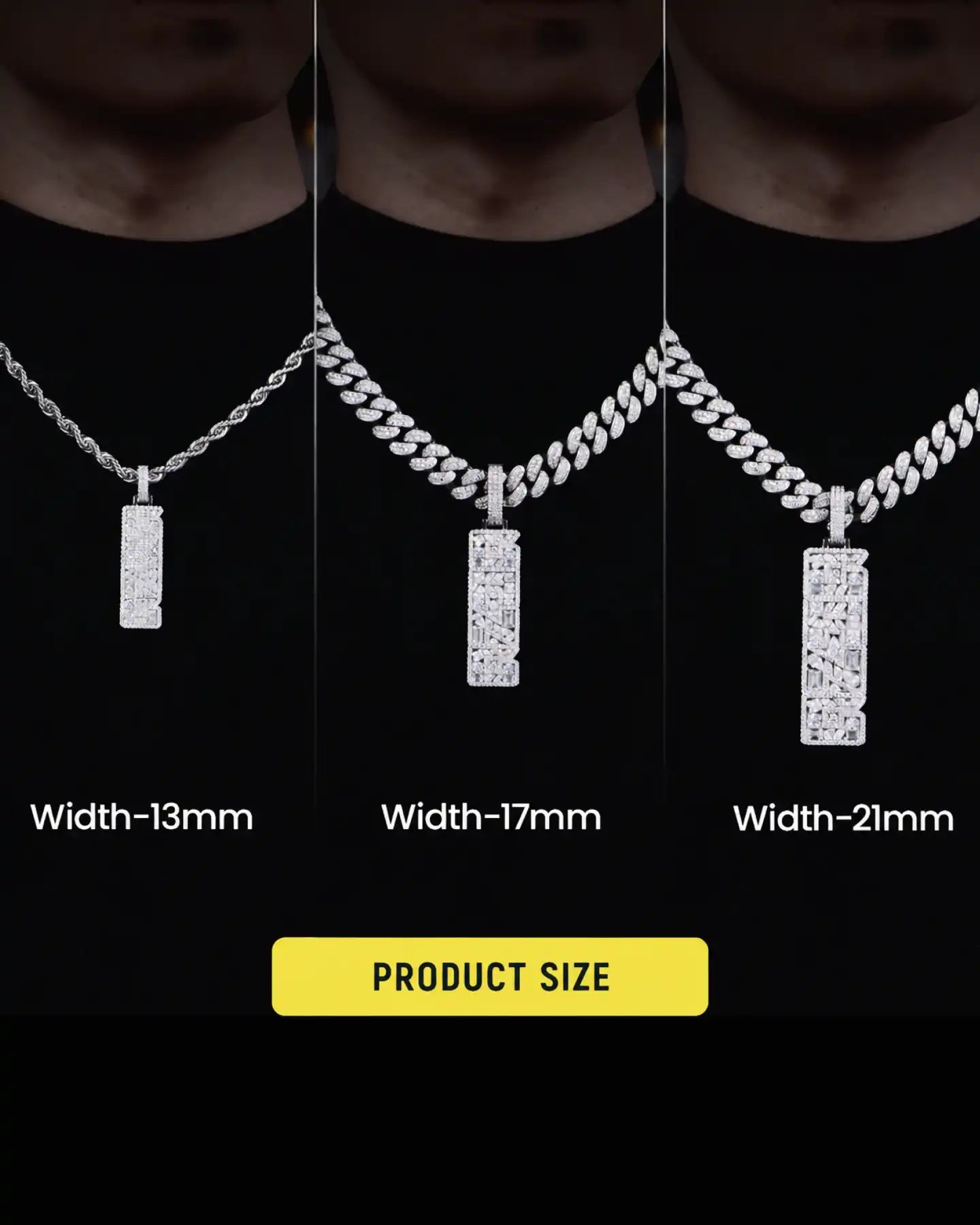 Custom Iced Vertical Letter Pendant