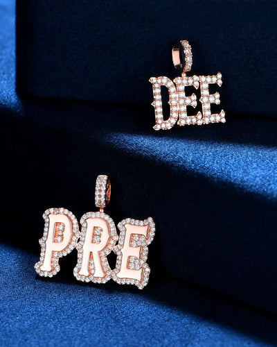 Custom Mini Moissanite Bosox Font Pendant