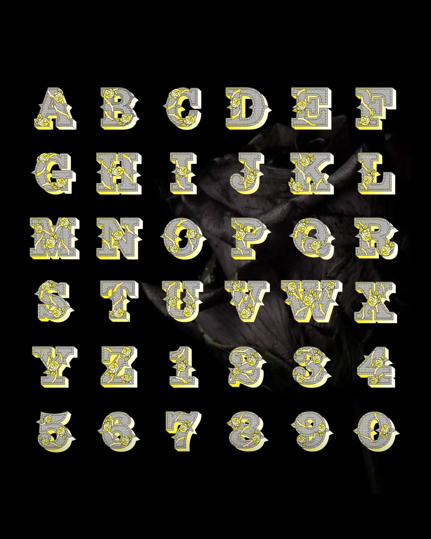 Custom Rose Font Pendant - 30mm