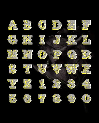 Custom Rose Font Pendant - 30mm