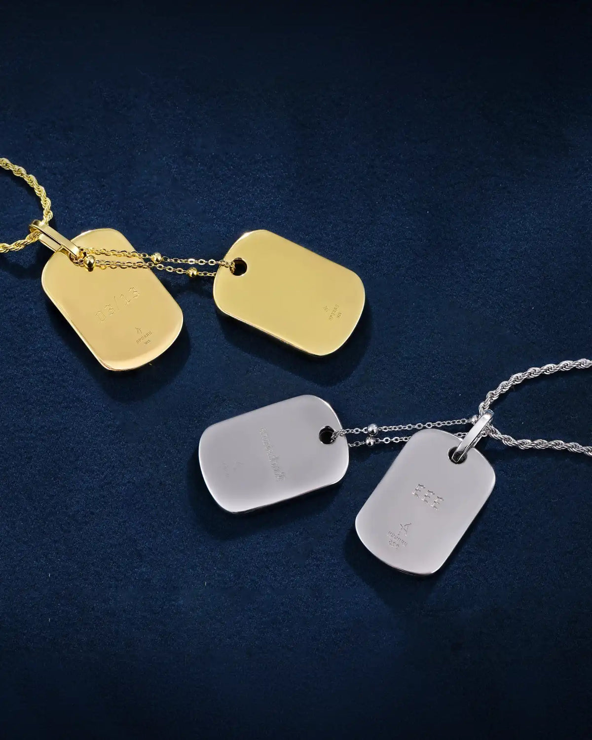 Custom Emerald Cut Double Dog Tag Pendant