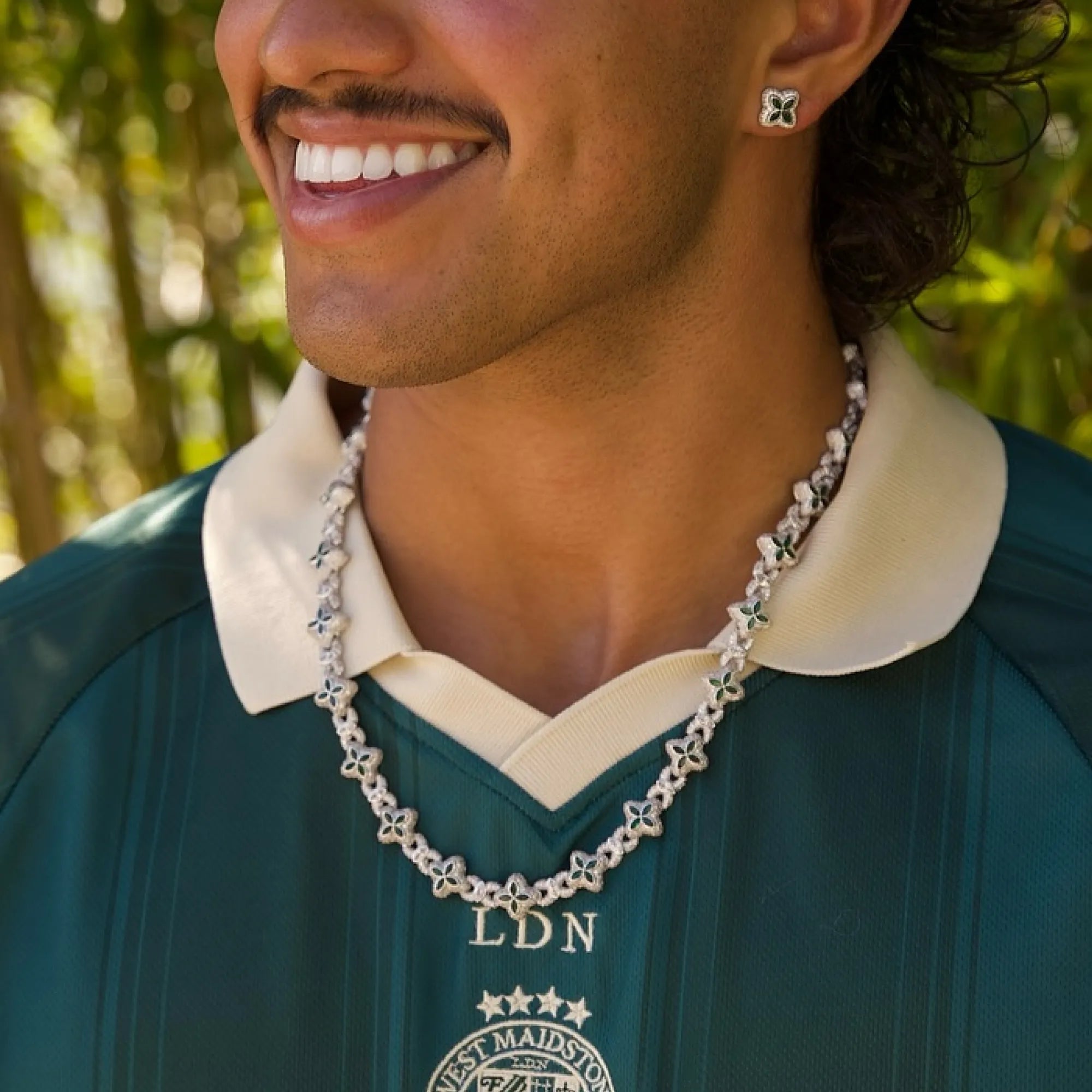 Moissanite Luminous Clover Necklace & Wallet Chain