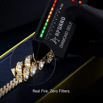 Moissanite Micro Round Cut Cuban Link Chain - 6mm