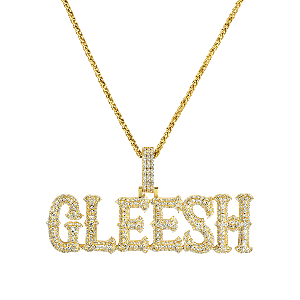 Custom Moissanite Bosox Font/Number Pendant