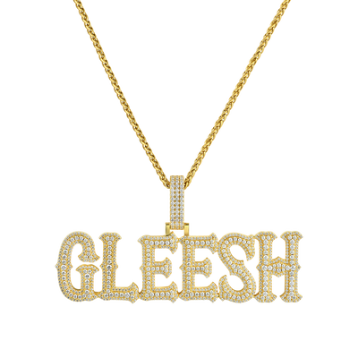 Custom Moissanite Bosox Font/Number Pendant