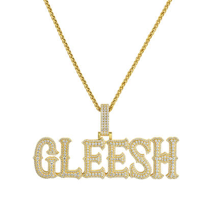 Custom Moissanite Bosox Font/Number Pendant
