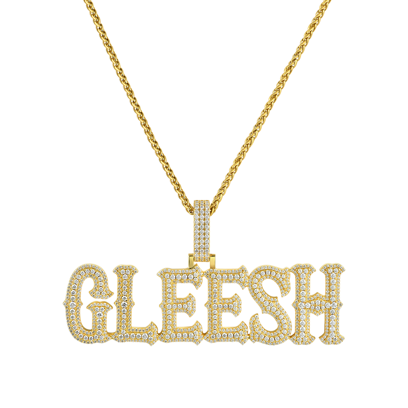 Custom Moissanite Bosox Font Pendant
