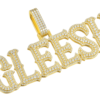 Custom Moissanite Bosox Font/Number Pendant