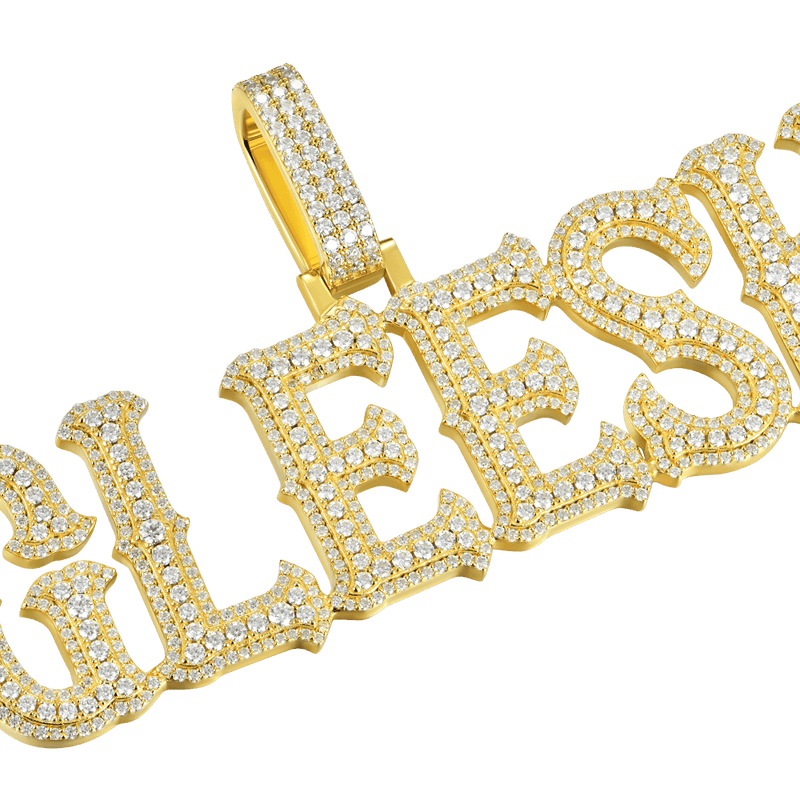 Custom Moissanite Bosox Font Pendant