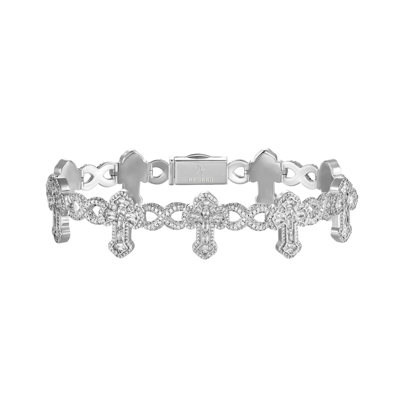 Infinity Link Emerald Cut Cross Bracelet Custom - APORRO