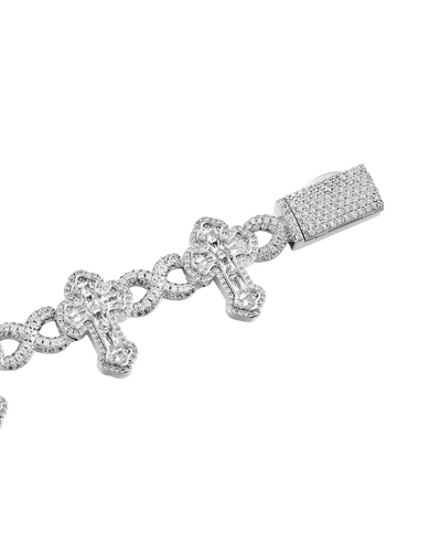 Infinity Link Emerald Cut Cross Bracelet - 8mm