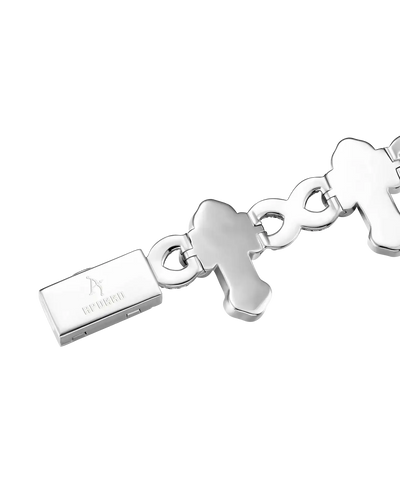Infinity Link Emerald Cut Cross Bracelet - 8mm
