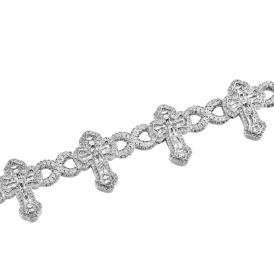 Infinity Link Emerald Cut Cross Bracelet - 8mm