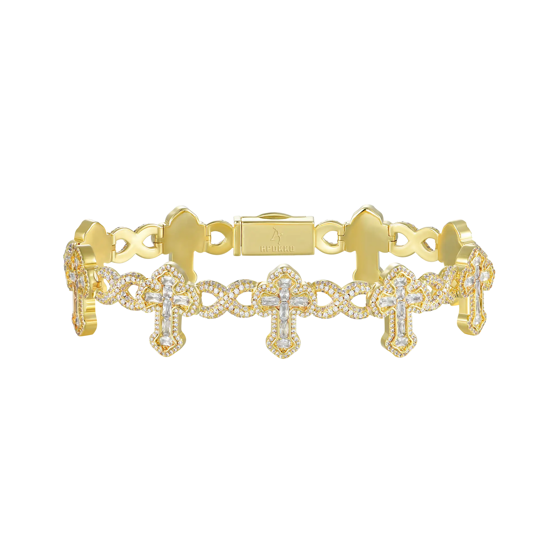 Infinity Link Emerald Cut Cross Bracelet - 8mm – APORRO