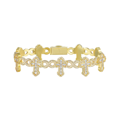 Infinity Link Emerald Cut Cross Bracelet - 8mm