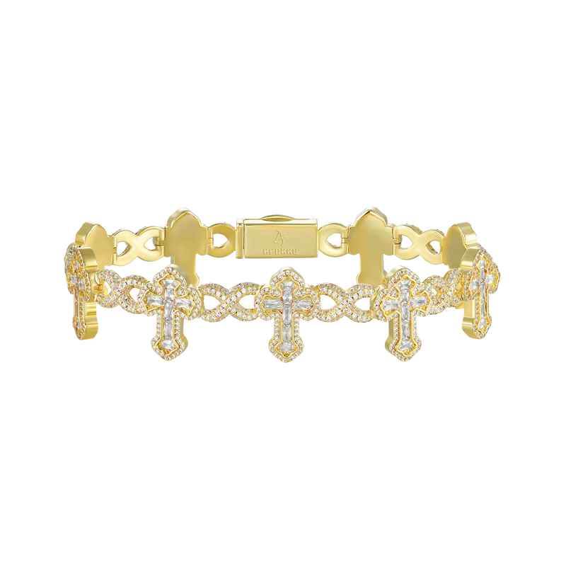 Infinity Link Emerald Cut Cross Bracelet Custom - APORRO
