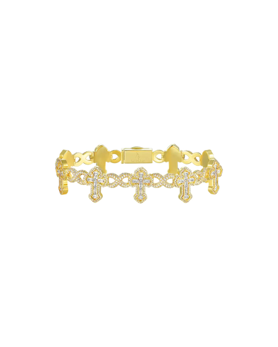 Infinity Link Emerald Cut Cross Bracelet - 8mm