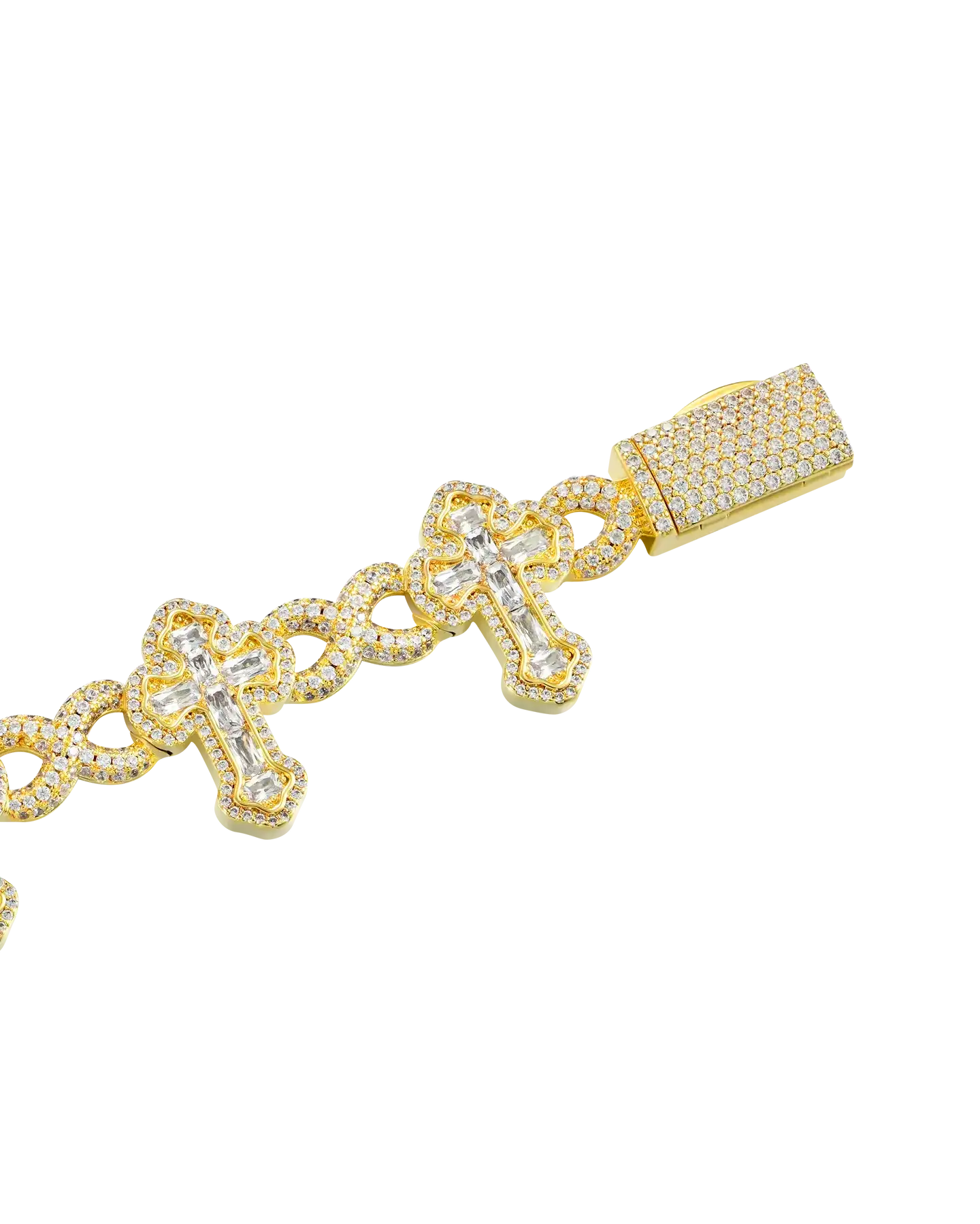 Infinity Link Emerald Cut Cross Bracelet - 8mm