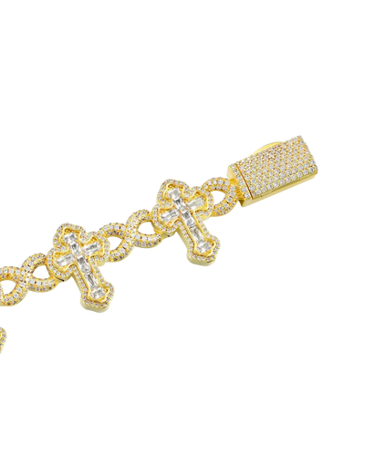 Infinity Link Emerald Cut Cross Bracelet - 8mm