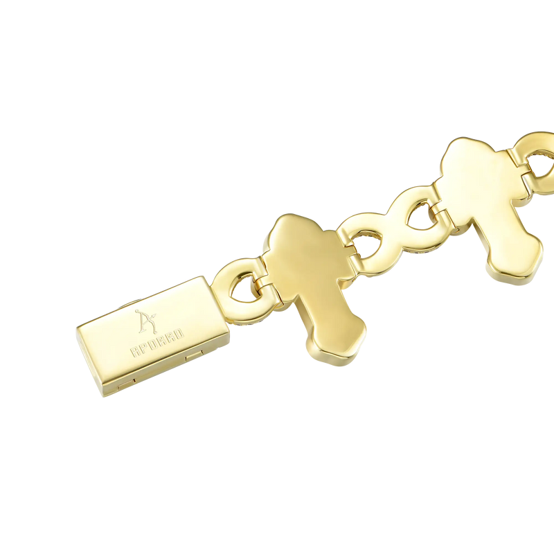 Infinity Link Emerald Cut Cross Bracelet Custom - APORRO