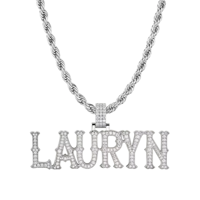 Custom Moissanite Bosox Name Pendant