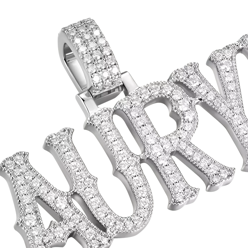 Custom Moissanite Bosox Font Pendant