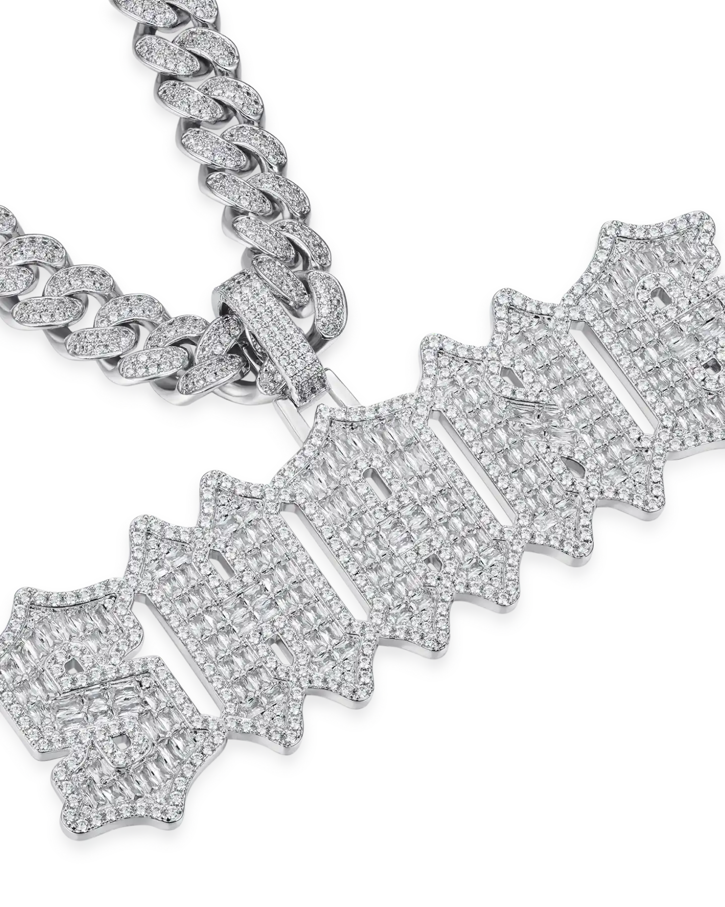Custom Emerald Cut Gothic Font Pendant
