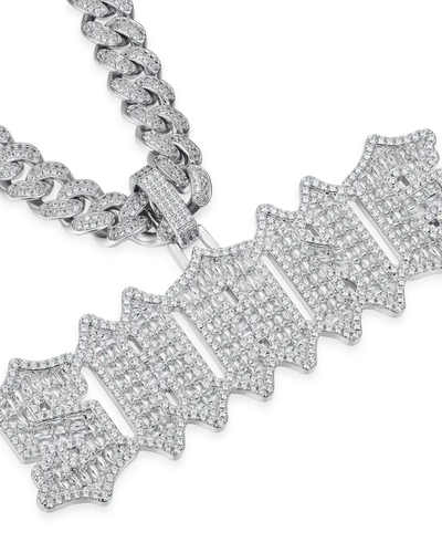 Custom Emerald Cut Gothic Font Pendant