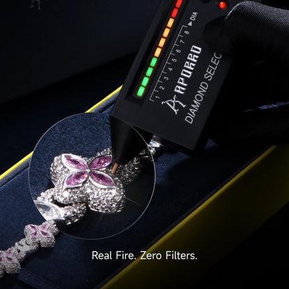 Moissanite Luminous Clover Bracelet - Pink Diamond