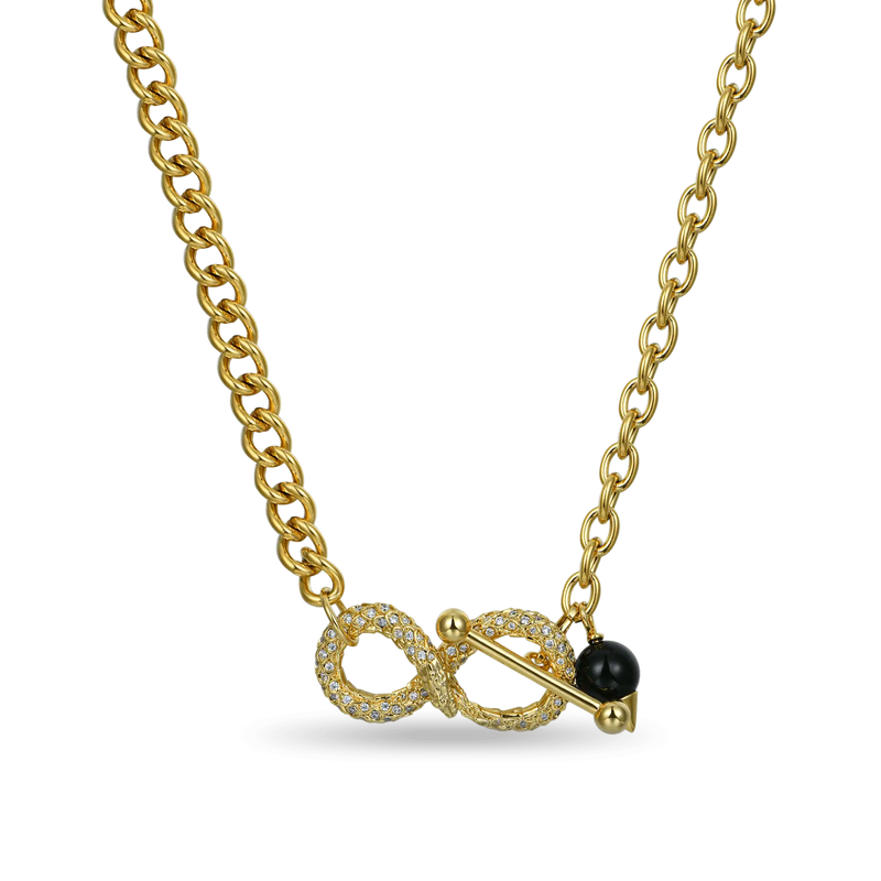 Infinity Adjustable Snake Necklace - Gold & Silver Chain For Men & Women - APORRO