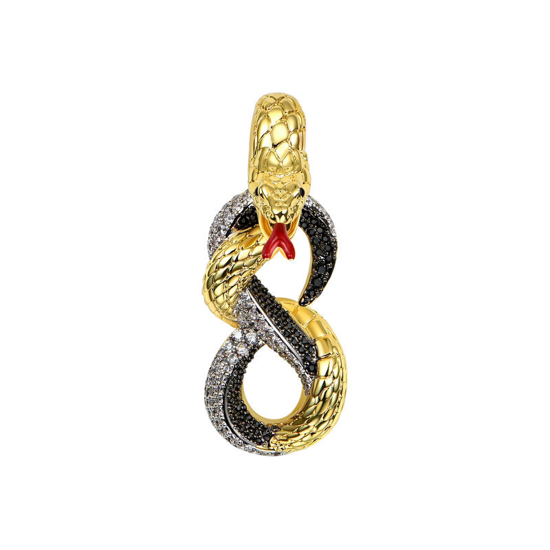 Infinity Tri-tone Snake Pendant - Iced-out Pendant for Men & Women - APORRO