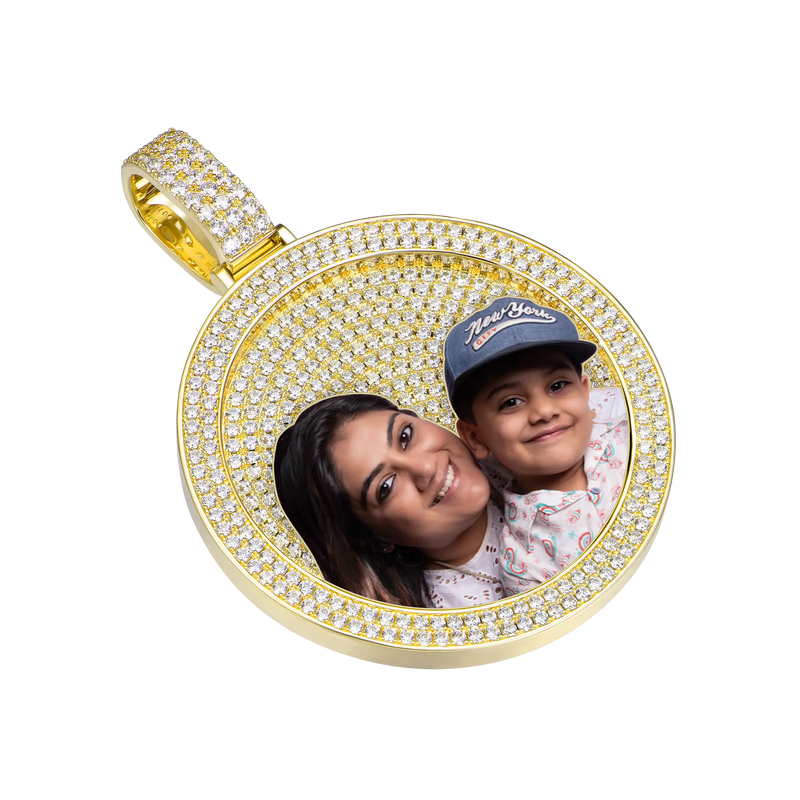 Custom 50mm Moissanite Symbol Round Pendant - Urban Jewelry - APORRO