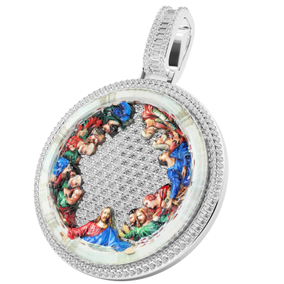 Custom Moissanite 3D Enamel Round Pendant