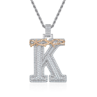 Custom Crown of Thorns Initial Letter Pendant