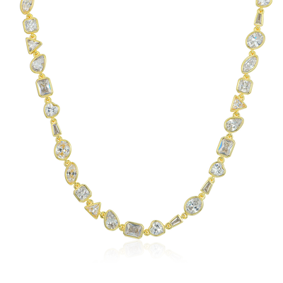 Mixed Shape Gemstone Bezel Chain - 6mm