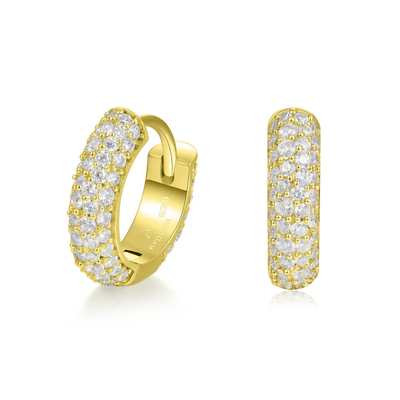 Moissanite S925 Round Paved Hoop Earrings