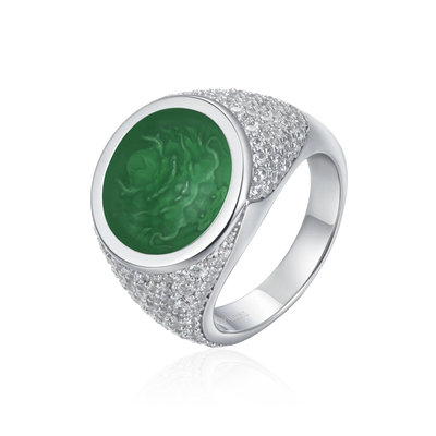 WONG Ⅱ Ridge Iced Out Signet Ring
