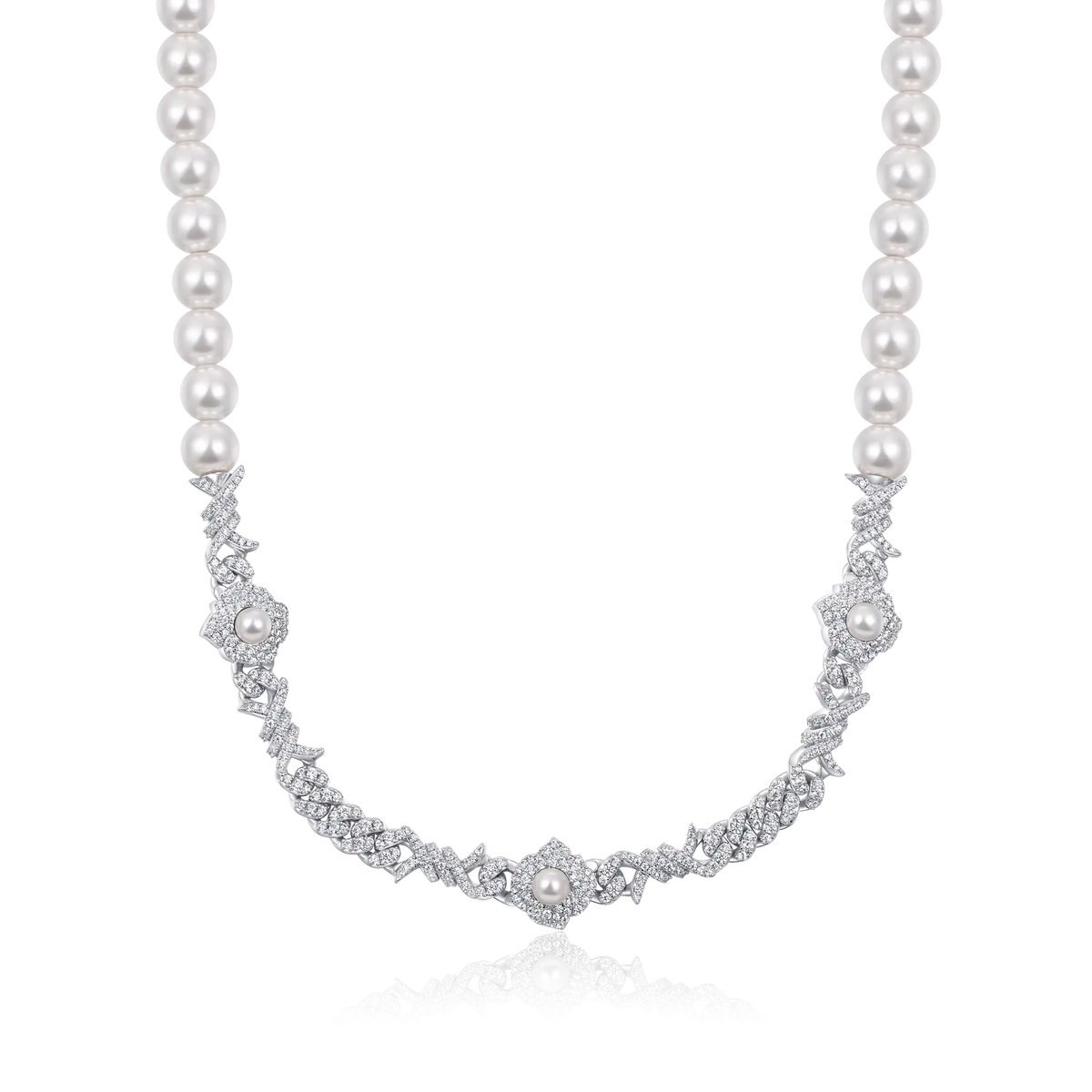 8mm Men's Rose Thorn Pearl Chain - Stylish Jewelry – APORRO