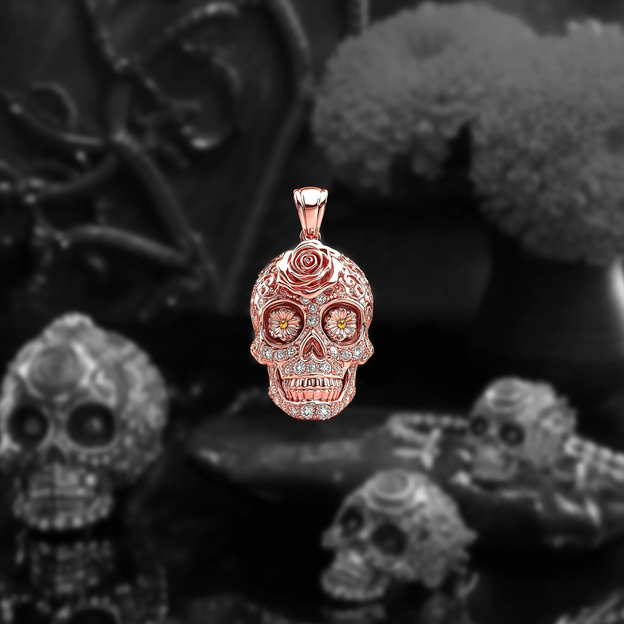 Calavera Luminous Pendant - Rose Gold