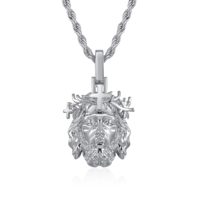 Jesus Piece Plain Gold Pendant - Micro