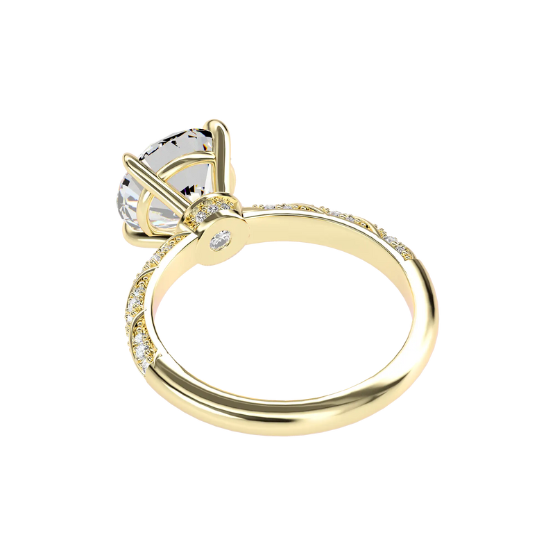 Round Cut Diamond Rope Engagement Ring Custom - APORRO