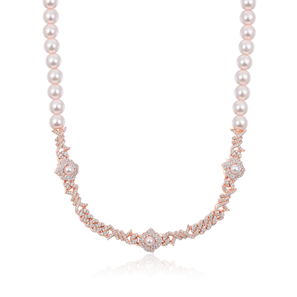 8mm Men's Rose Thorn Pearl Chain - Stylish Jewelry – APORRO