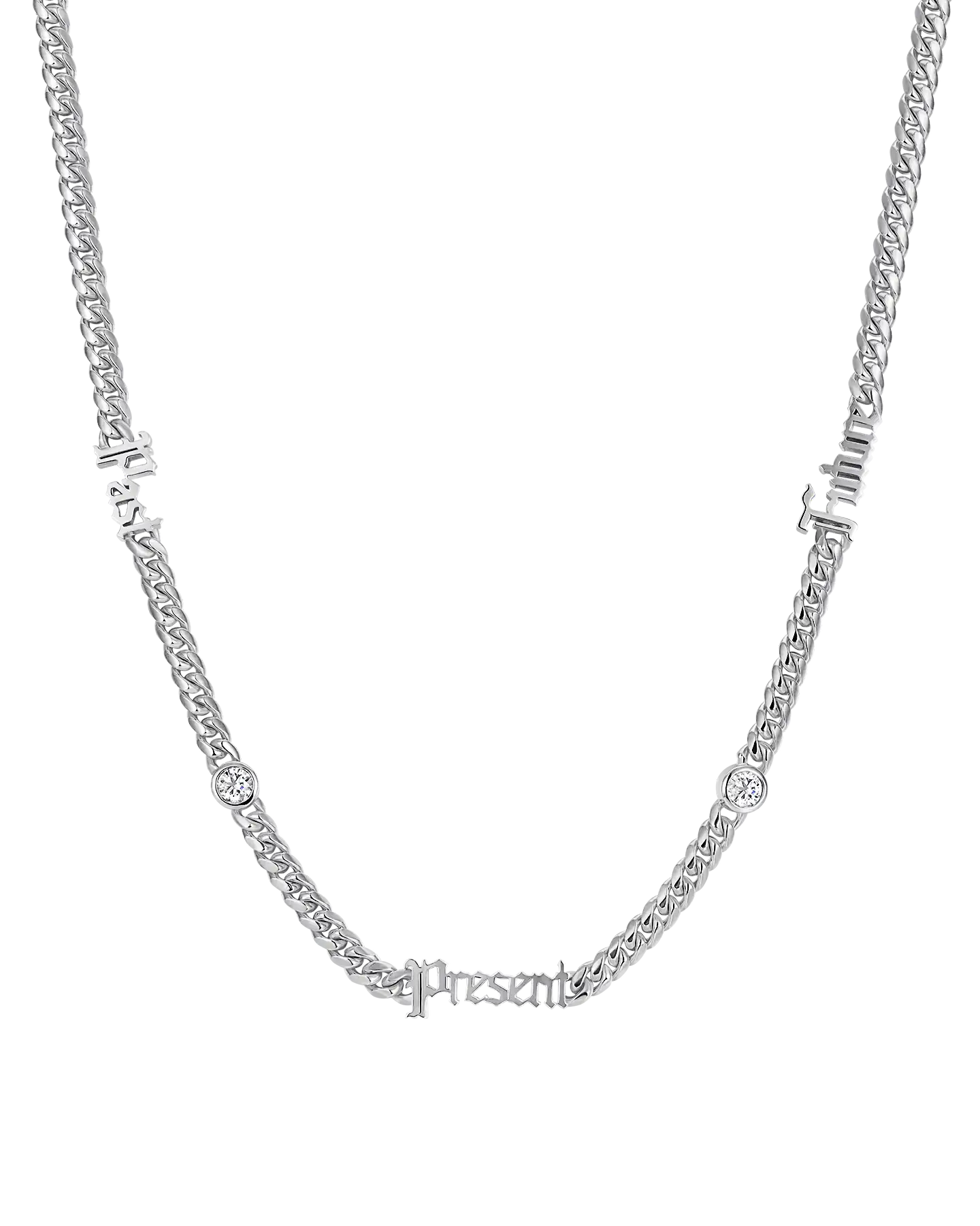 Custom 14k Gold Moissanite Old English Name Necklace - 5mm