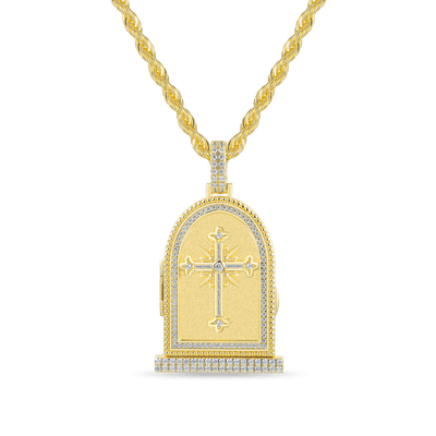 Custom Flip Tombstone Photo Pendant